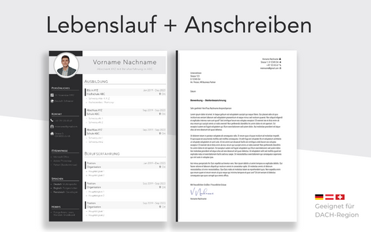 Bewerbungsvorlage ELEGANT Lebenslauf und Bewerbungsschreiben Vorlage für Berufseinsteiger